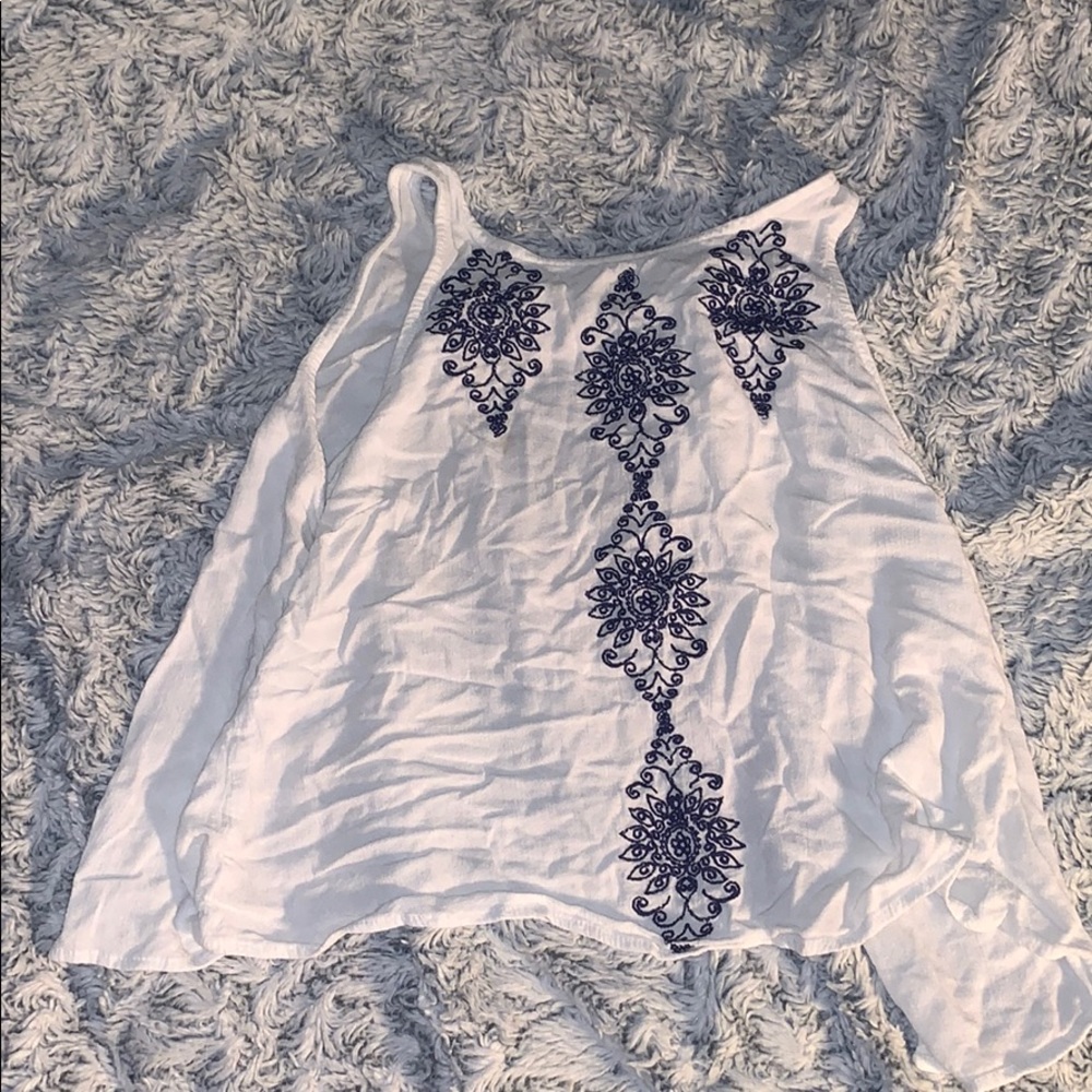 white blouse with slit back